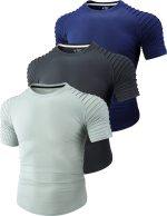 Liberty Imports 3-Pack Men's Pleated Sleeve Muscle Workout T Shirts - Image 7
